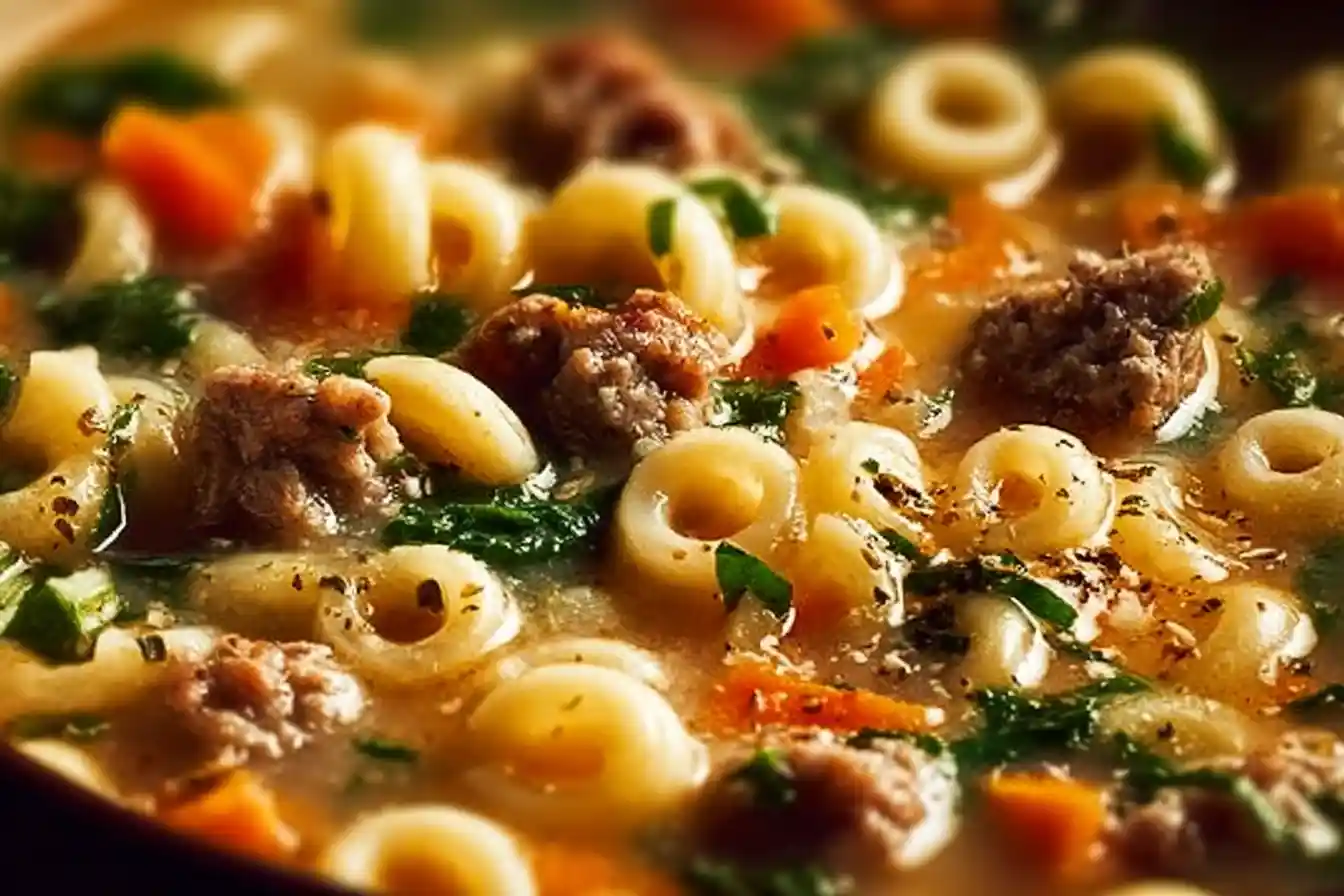 Creamy Parmesan Italian Sausage Ditalini Soup