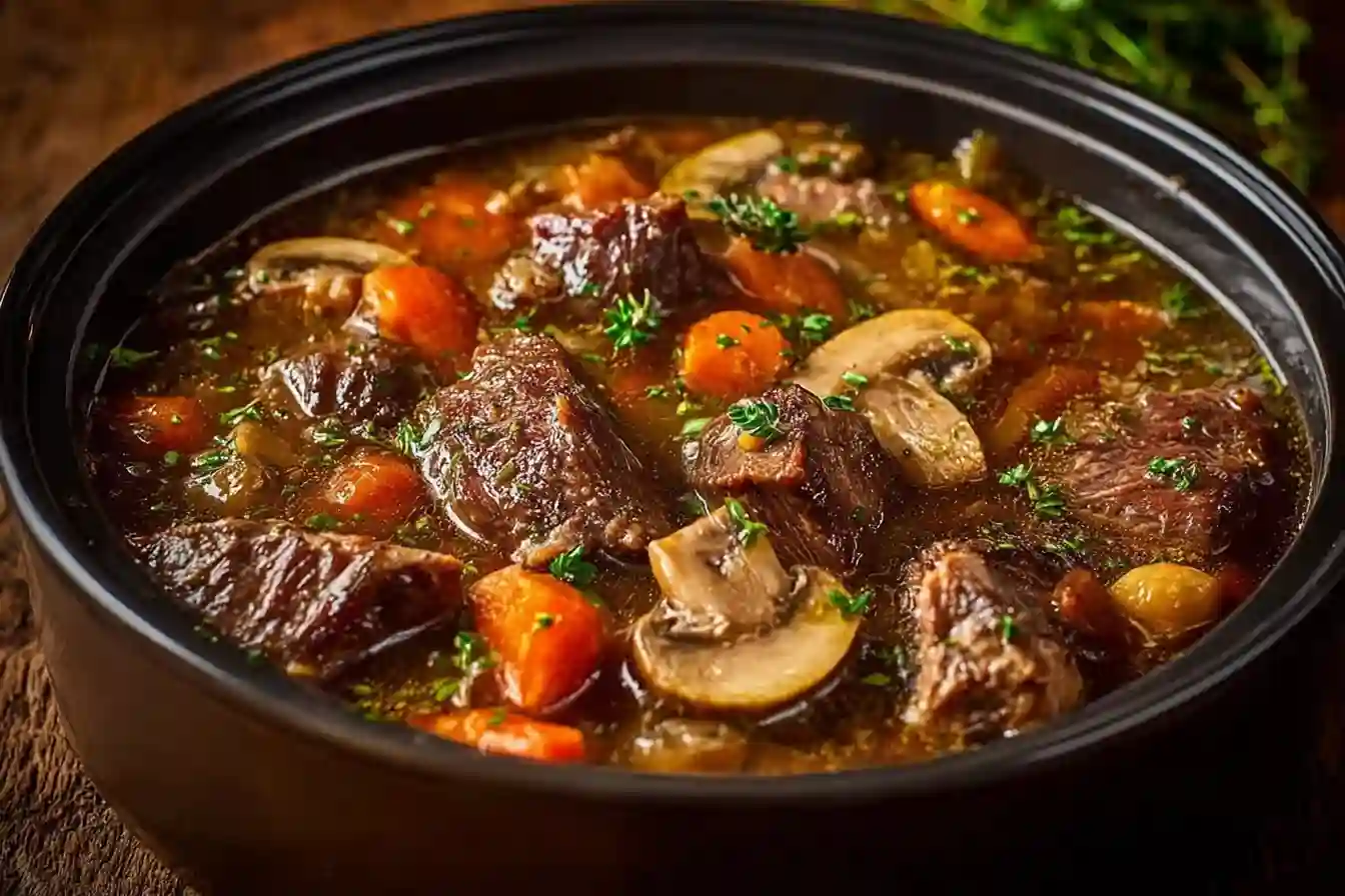 Hearty Beef Short Rib and Mushroom Soup Recipe