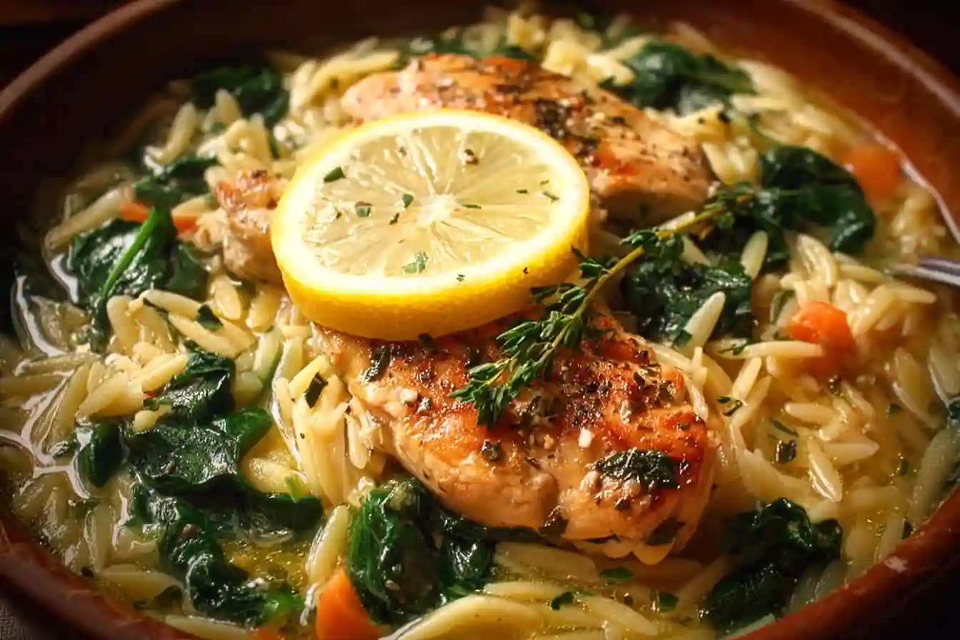 Comfort in a Bowl: Delicious Lemon Chicken and Spinach Orzo Recipe