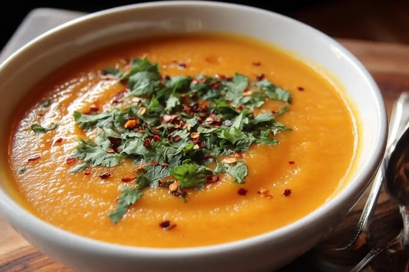 Spicy Butternut Squash and Sweet Potato Soup