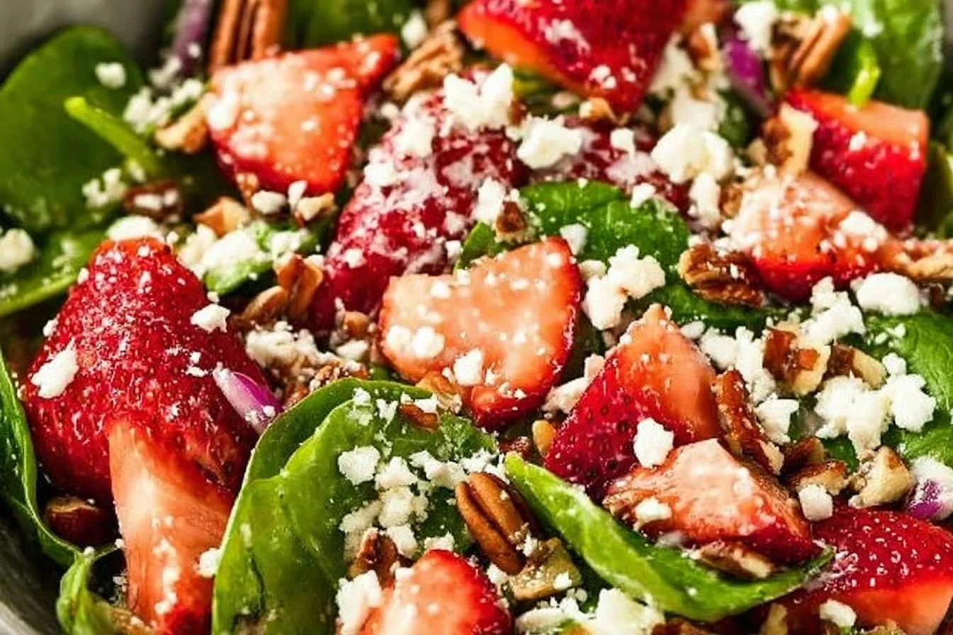 Best Spinach Strawberry Salad with Balsamic Poppyseed Dressing