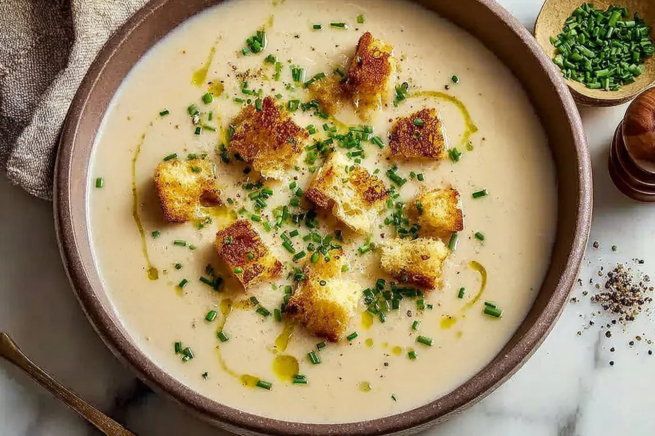 Comforting Roasted Garlic Potato Soup