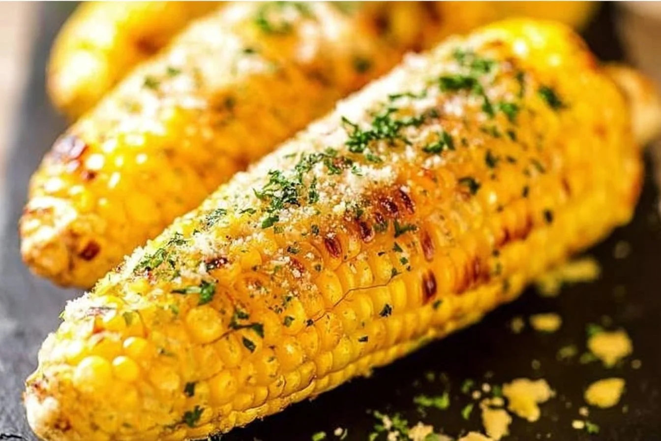 Grilled Corn on the Cob with Parmesan Garlic Butter