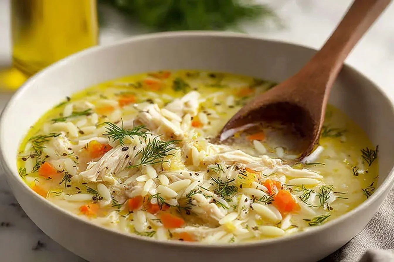 Homemade Greek Lemon Chicken Soup (Avgolemono)