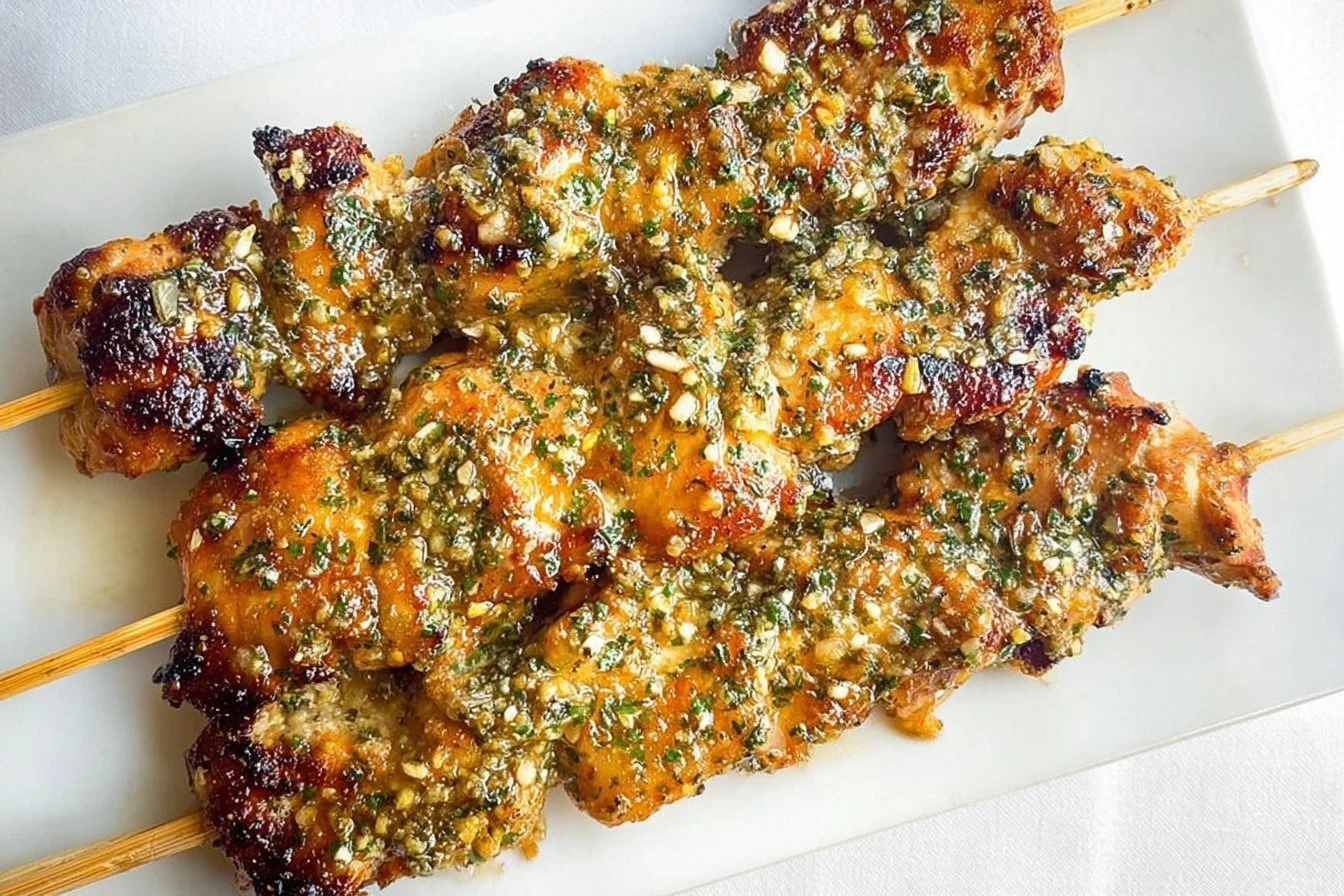 Ranch Garlic Parmesan Chicken Skewers